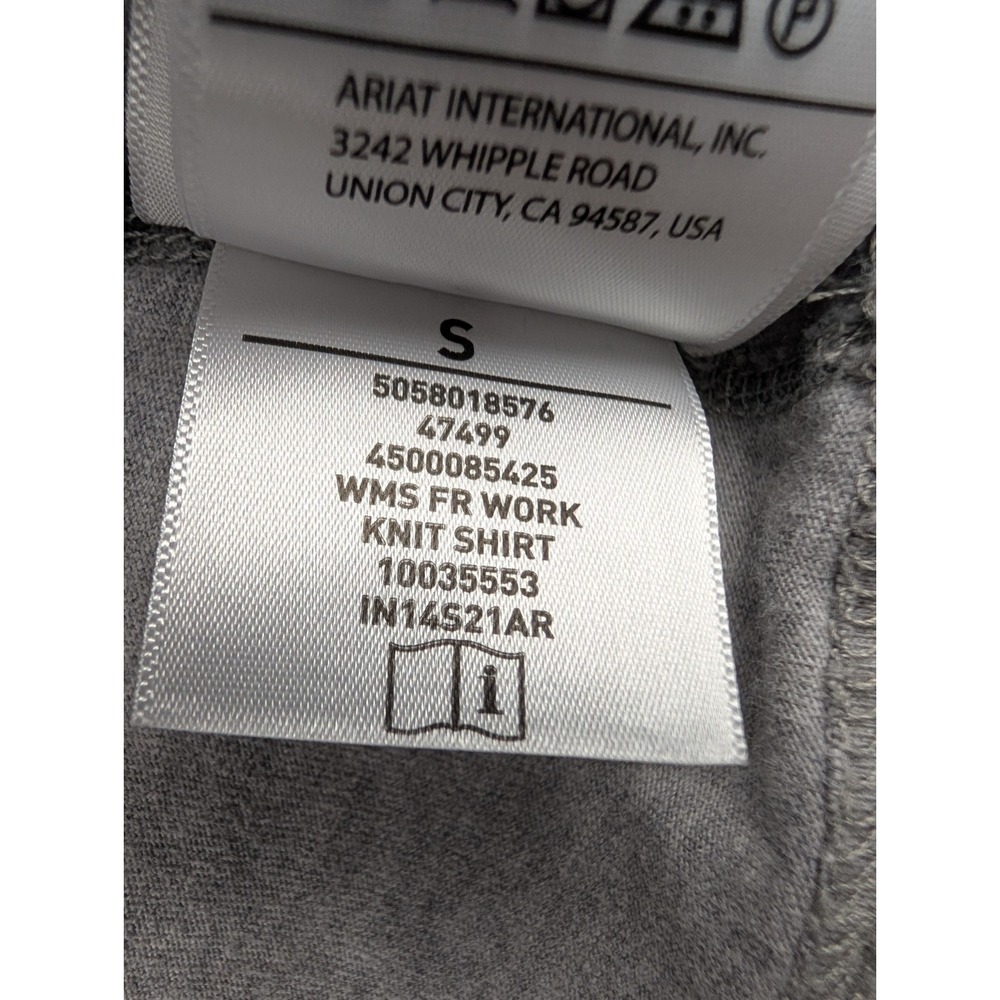 Ariat FR Long Sleeve T-Shirt Women's S Gray Longhorn CAT2 Fire Resistant - Picture 10 of 14